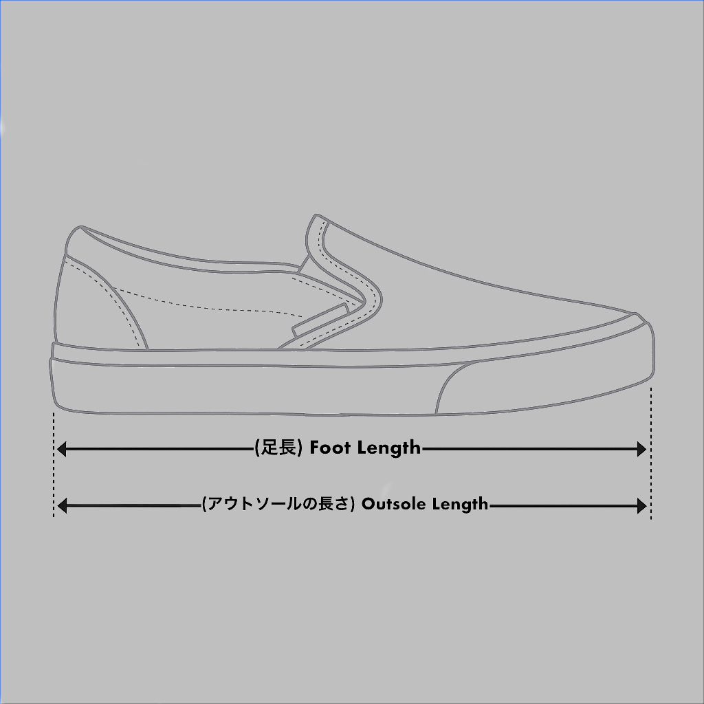 Slip-on canvas shoes guide diagram